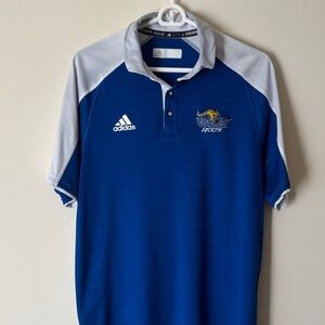 adidas Blue and Light Gray UMKC Roos Athletic Polo